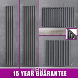 Anthracite Designer Oval Column Radiator Bathroom Central Heating Single Panel
