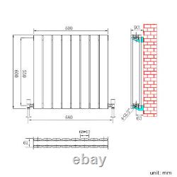 Anthracite Designer Radiator Flat Panel Oval Column Bathroom Central Heating Rad