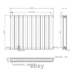 Anthracite Designer Radiator Horizontal Flat Panel Double Panel Rad 600x760mm