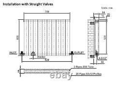 Anthracite Designer Radiator Horizontal Flat Panel Double Panel Rad 600x760mm