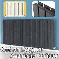 Anthracite Designer Radiator Horizontal Flat Panel Oval Column Central Heating