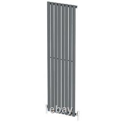 Anthracite Designer Radiator Vertical Oval Column Single Panel Rad 1600x480mm