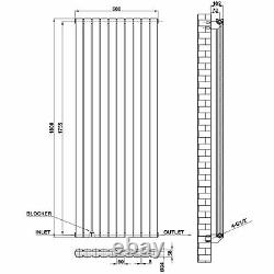 Anthracite Designer Towel Rail Flat Panel Central Heating Radiator Bathroom UK