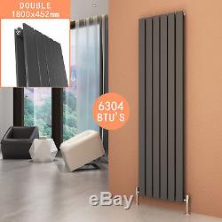 Anthracite Double Flat Panel Vertical Heating Rails 1800 x452mm Radiator Central