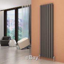 Anthracite Double Flat Panel Vertical Heating Rails 1800 x452mm Radiator Central