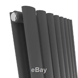 Anthracite Double Flat Panel Vertical Heating Rails 1800 x480mm Radiator Central