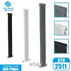 Anthracite Flat Panel Horizontal Vertical Radiator With Free Manual Angled Valve