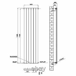 Anthracite Flat Panel Towel Rail Radiator Vertical Horizontal Central Heating
