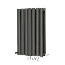 Anthracite Horizontal Radiator Double Column Oval Panel Modern Heating G-Rad