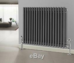Anthracite Horizontal Traditional Radiator 3 Column Central Heating Rads 600mm