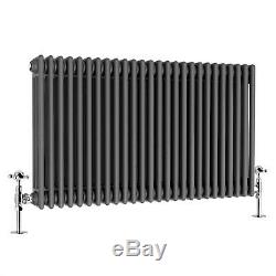 Anthracite Horizontal Traditional Radiator 3 Column Central Heating Rads 600mm