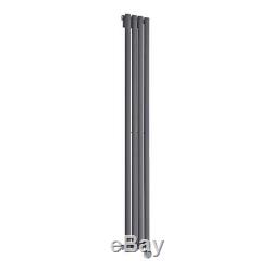 Anthracite Oval Column Vertical Designer Radiator 1600 x 236mm Single Panel