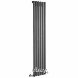 Anthracite Oval Column Vertical Designer Radiator 1600 x 354mm Single Panel
