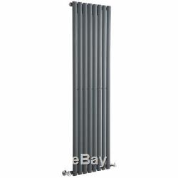 Anthracite Oval Column Vertical Designer Radiator 1600 x 472mm Single Panel