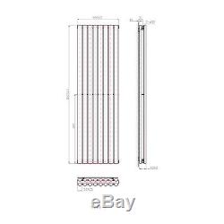 Anthracite Oval Column Vertical Designer Radiator 1600 x 480mm Central Heating