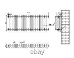 Anthracite Traditional Horizontal Radiator 3 Column Triple Panel Rad 400x1010mm