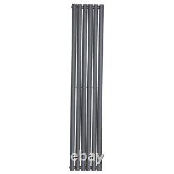 Anthracite Vertical Designer Oval Column Central Heating Radiator 1800x354mm
