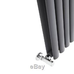Anthracite Vertical Oval Column Designer Radiator 1780mm x 354mm Central Heating