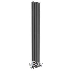 Anthracite Vertical Oval Double Column Bathroom Central Heated Rad 1800 x 240mm