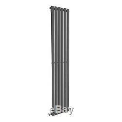 Anthracite Vertical Oval Single Column Bathroom Central Heated Rad 1800 x 360mm