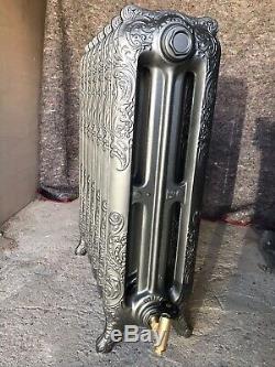 Antique, fully refurbished, cast iron French ornate radiator