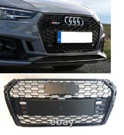Audi A4 S4 B9 2015-2019 Rs Style Grille Gloss Black Honeycomb Radiator Bumper