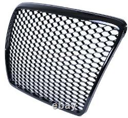Audi A6 4f 2008-2011 Rs Rs6 Style Gloss Black Honeycomb Radiator Bumper Grille