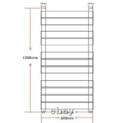 Bathroom Central Heating Towel Rail Radiator Straight 600 x 1200 mm vidaXL