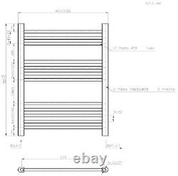 Bathroom Flat Heated Towel Rail Radiator Chrome Black Brass Anthracite White