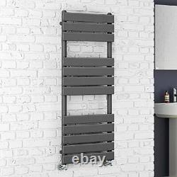 Bathroom Heated Towel Rail Radiator Ladder Designer Flat Ladder Grey Warmer Rad