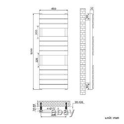 Bathroom Heated Towel Rail Radiator Ladder Designer Flat Ladder Grey Warmer Rad