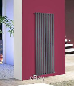 Bathroom Oval Column Radiator Central Heating Single Panel Designer Anthracite