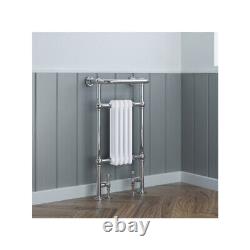 Bathroom Radiator 3 Column Heater With Rail Chrome 95.2 x 47.9cm Steel 1102BTU