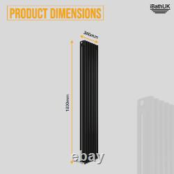 Bathroom Radiator Designer Anthracite Grey 3 Column 1800x380mm Central Heating