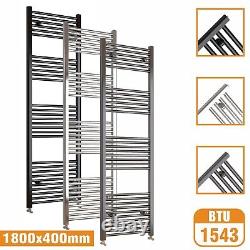 Bathroom Straight Curved Heated Towel Rail Radiator Chrome Black Ladder Warmer