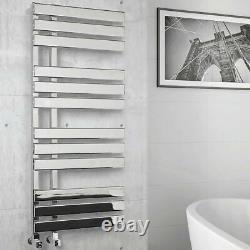 Bathroom Towel Rail Radiator Chrome Flat Panel Heated Central Heating Rads UK