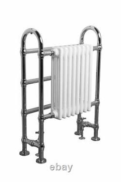 Bathroom Traditional Heated Towel Column Radiator Rail 904 x 674 & Chrome Valves