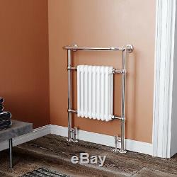 Bathroom Traditional Towel Rail Radiator White Chrome Column Heated 963x673mm
