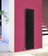 Black 1600x354mm Double Oval Column Panel Radiator Vertical Central Heating