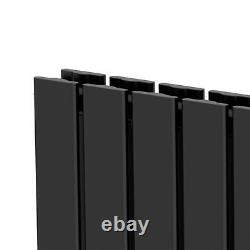 Black Designer Radiator Horizontal Flat Double Panel Rad 600x608mm Steel Modern