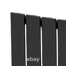 Black Designer Radiator Horizontal Flat Single Panel Rad 600x1212mm Steel Modern