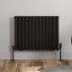 Black Designer Radiator Horizontal Oval Double Panel Rad 600x780mm Steel Modern