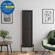 Black Designer Radiator Vertical Flat Single Panel Rad 1600x452mm Steel Modern