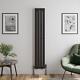 Black Designer Radiator Vertical Flat Single Panel Rad 1800x304mm Steel Modern