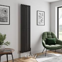 Black Designer Radiator Vertical Flat Single Panel Rad 1800x452mm Steel Modern