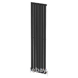 Black Designer Radiator Vertical Flat Single Panel Rad 1800x452mm Steel Modern