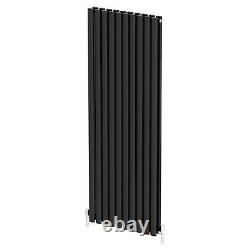 Black Designer Radiator Vertical Horizontal Flat Panel Oval Single Double Rads