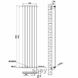 Black Designer Radiator Vertical Horizontal Oval Column Central Heating Rads