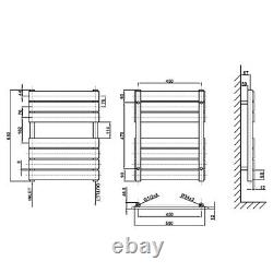 Black Designer Vertical Oval Column Radiator Flat Panel Heated Towel Rails UK