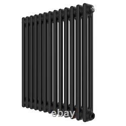 Black Horizontal 2 Column Traditional Radiator 600 x 605mm Nambi BeBa 27937